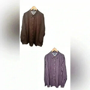 Eddie Bauer Plaid Flannel Button Down Shirt Men Classic Fit Long Sleeve T2XL